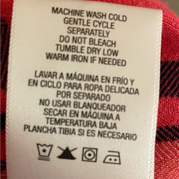 Spring/summer dress with shades of pink and black flannel print. Size Large - Picture 7 of 7